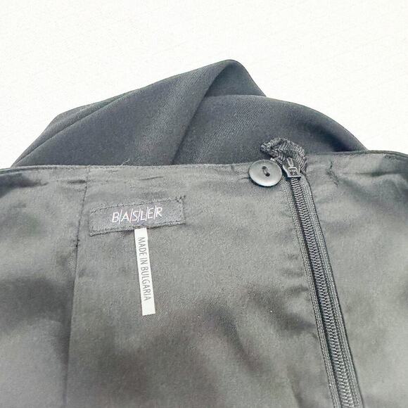 Basler Black Pencil Skirt Size Zipper Back Slit Straight Wool Skirt Size 8 - Picture 3 of 5